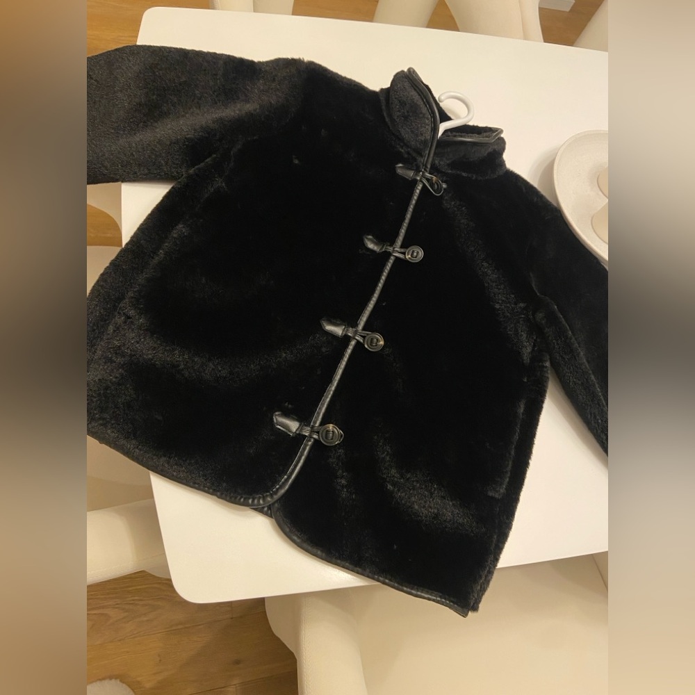 H&M Black Teddy Jacket with Toggle Closures - Picture 2 of 8